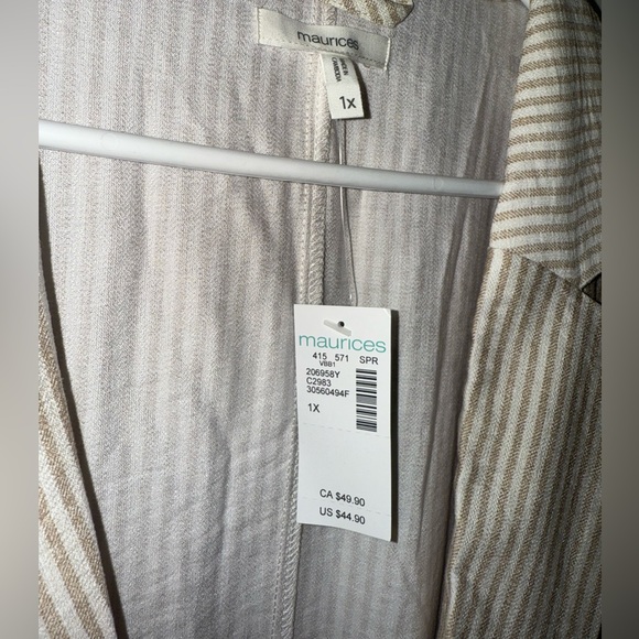 NWT Maurice’s 1X lightweight striped blazer - Picture 2 of 2